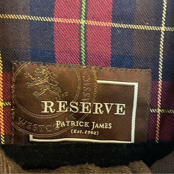 Reserve by Patrick James Size L Genuine Leather Brown Bomber Jacket Vintage - Picture 14 of 15